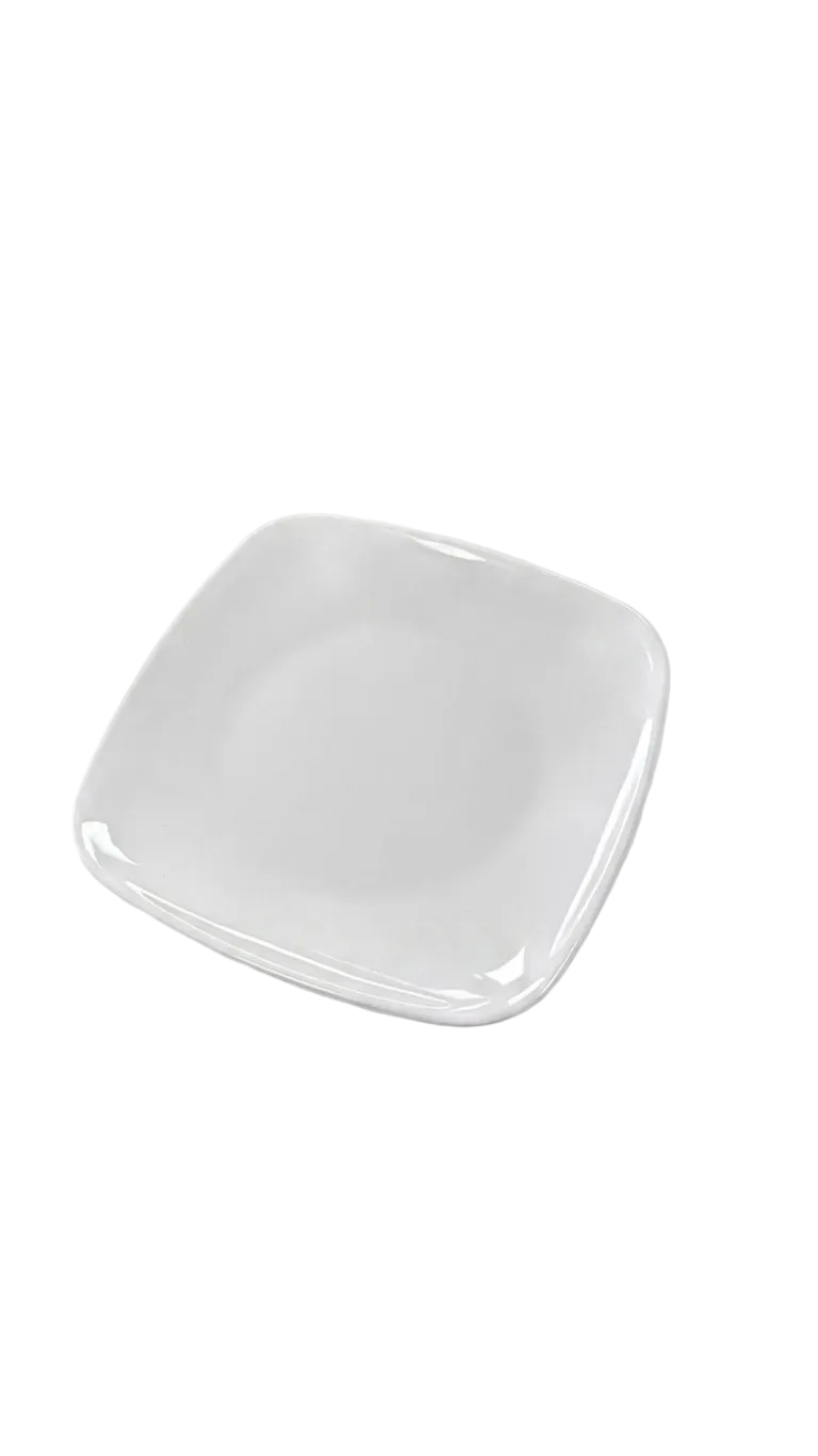 Melamine 6" White Square Plate