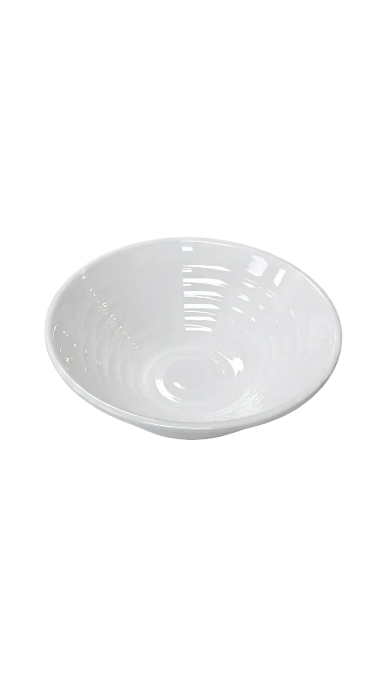 Melamine 9" / 7" White Threaded Round Bowl