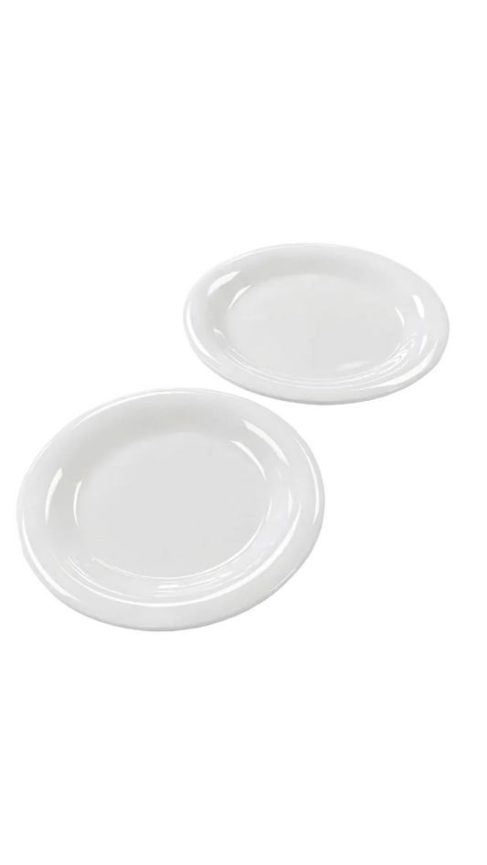 Assiette ronde en mélamine blanche de 28 cm (23 cm, 28 cm)