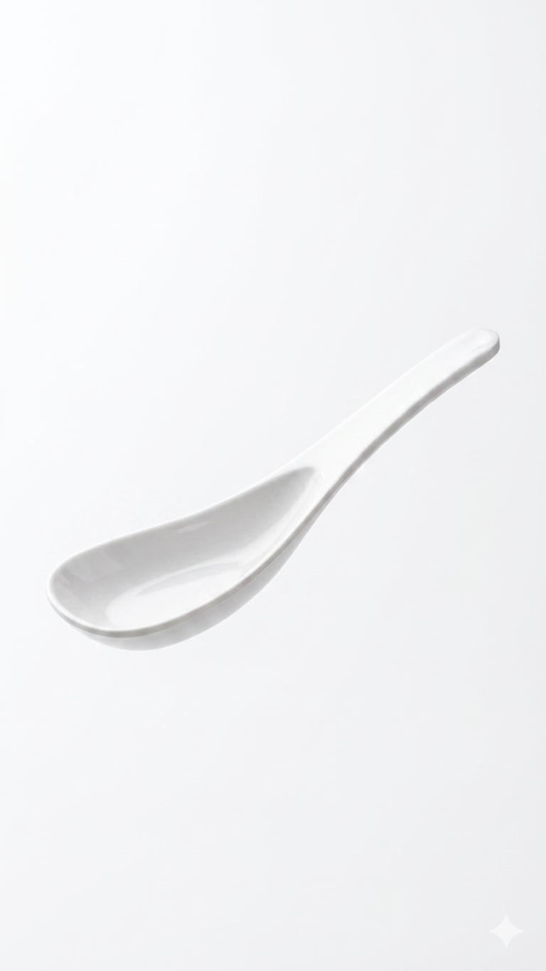 Série de cuillères en mélamine blanche