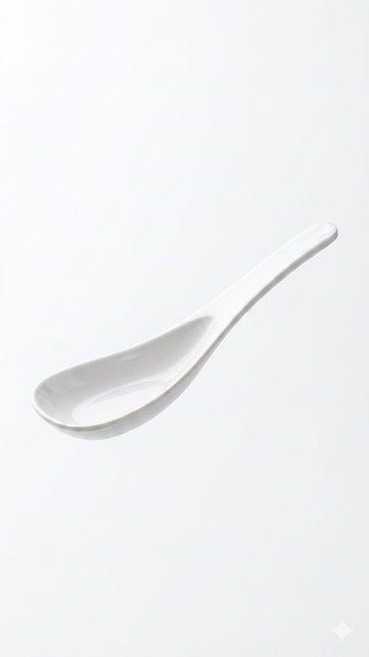 Série de cuillères en mélamine blanche