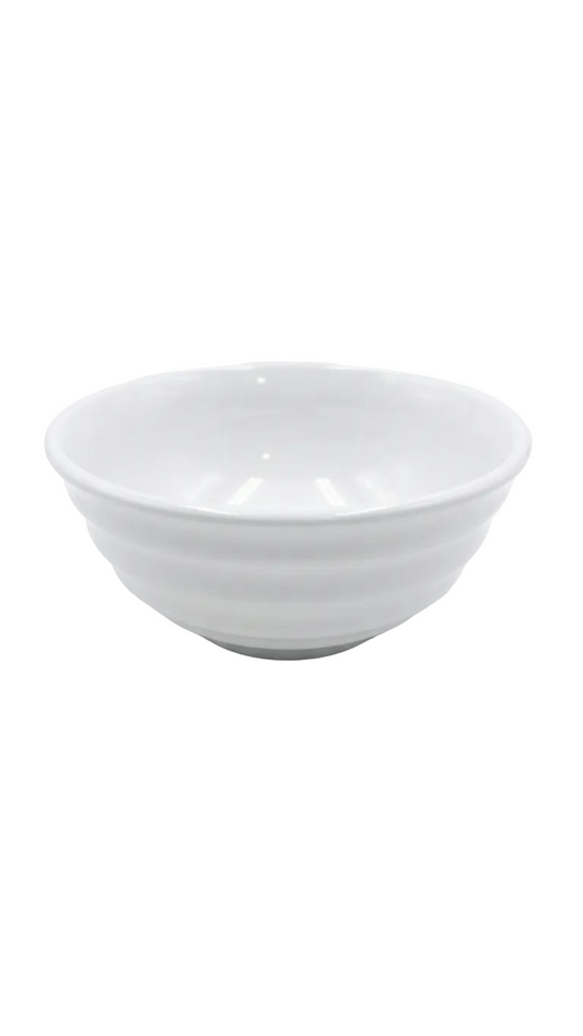 Melamine 4.5" White Round Rice Bowl with Whorl