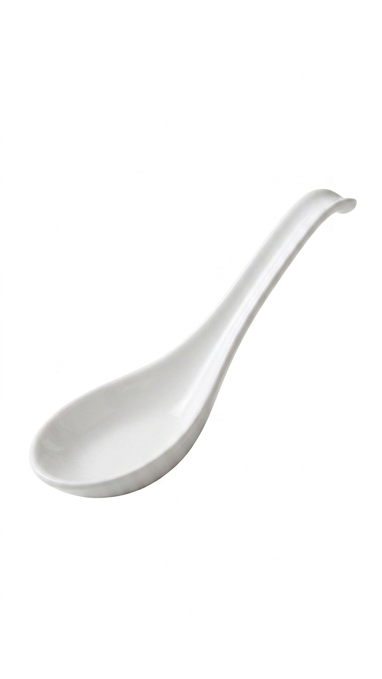 Série de cuillères en mélamine blanche