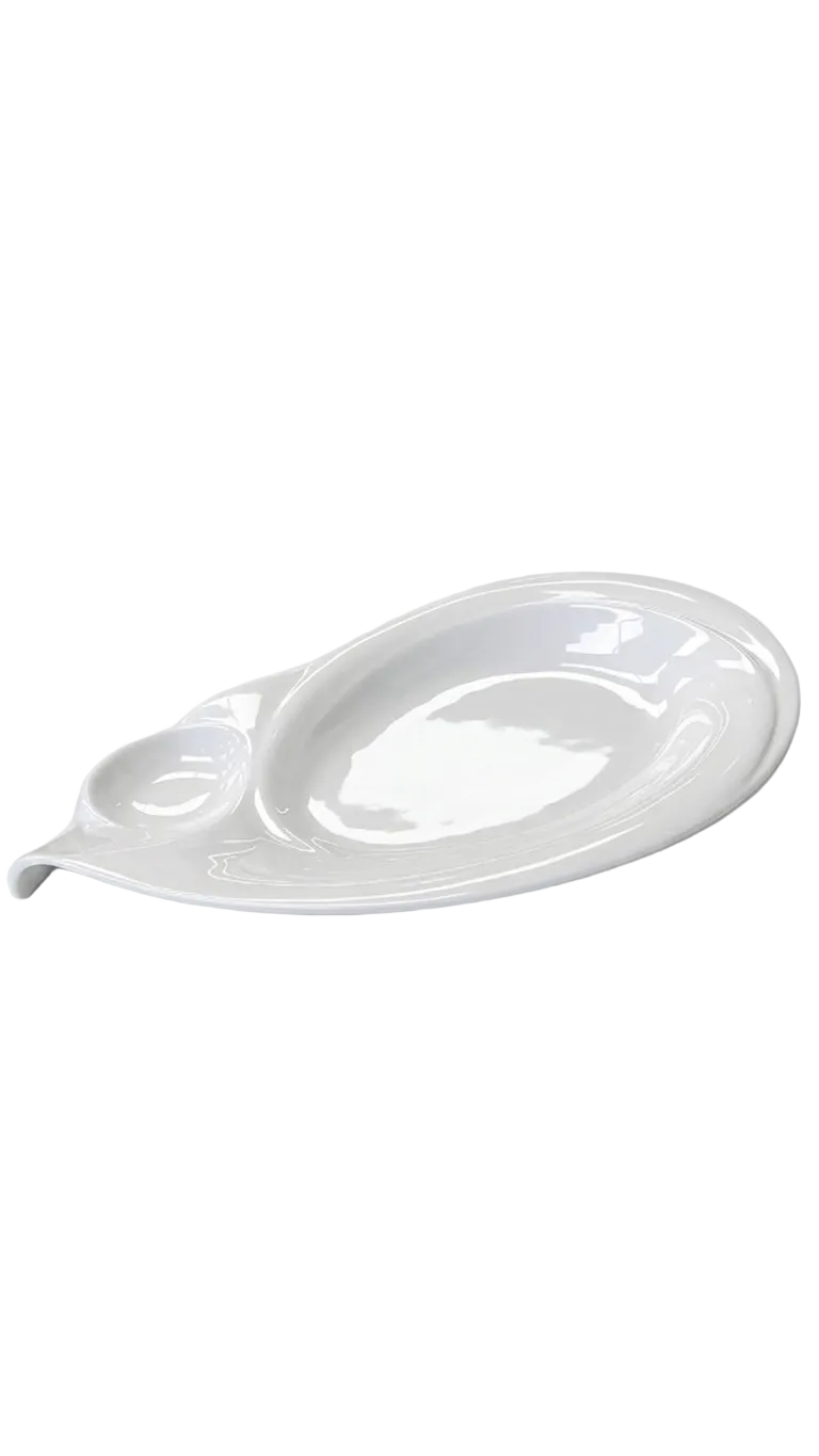 Melamine White Irregular Plate (14.5", 16")