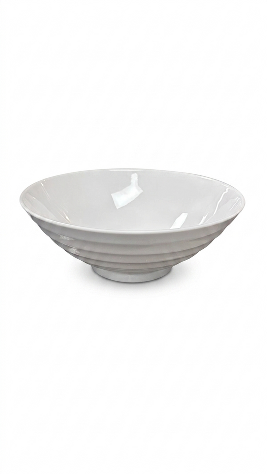 Melamine White Ridged Bowl