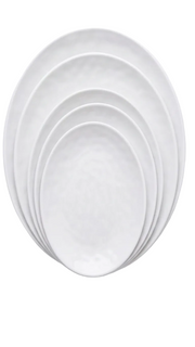 Assiettes ovales blanches en mélamine (XS-XL)