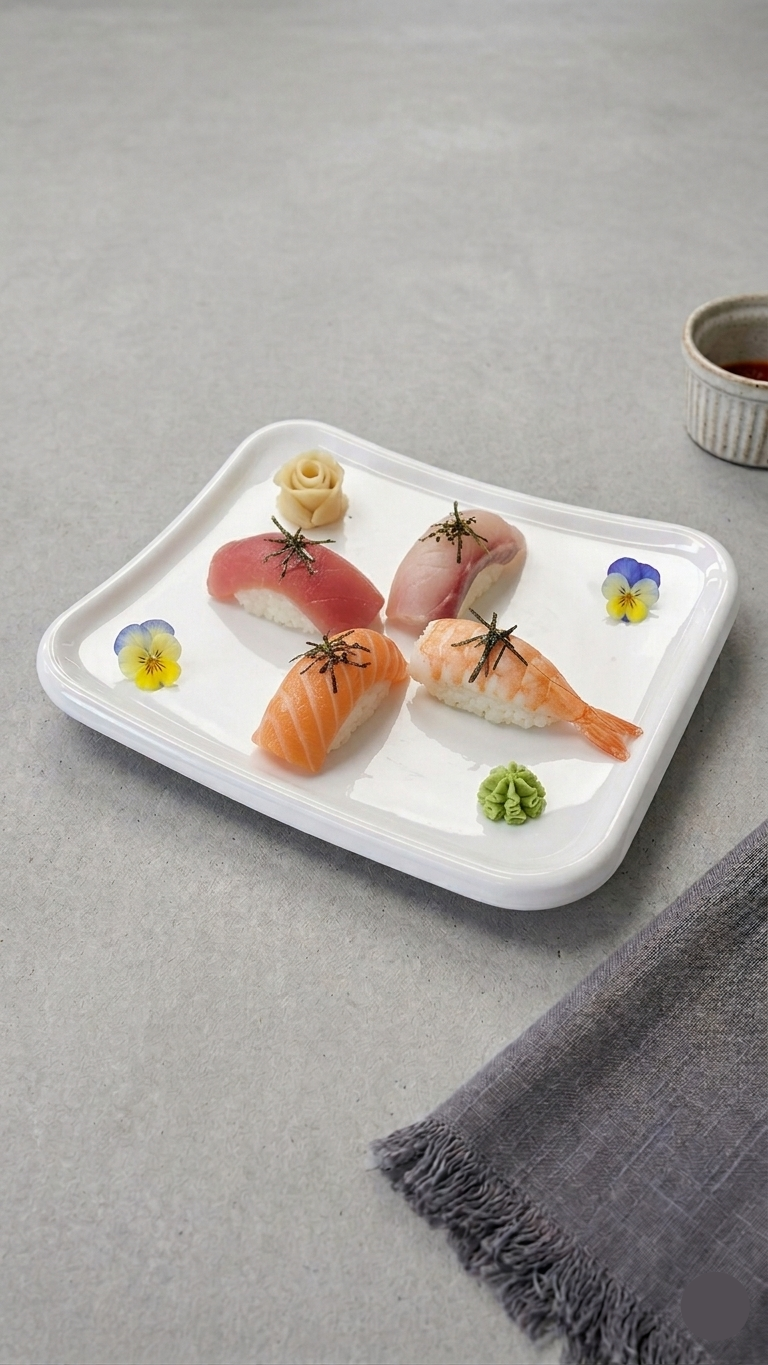 Assiette à sushis en mélamine 7" X 5.5"