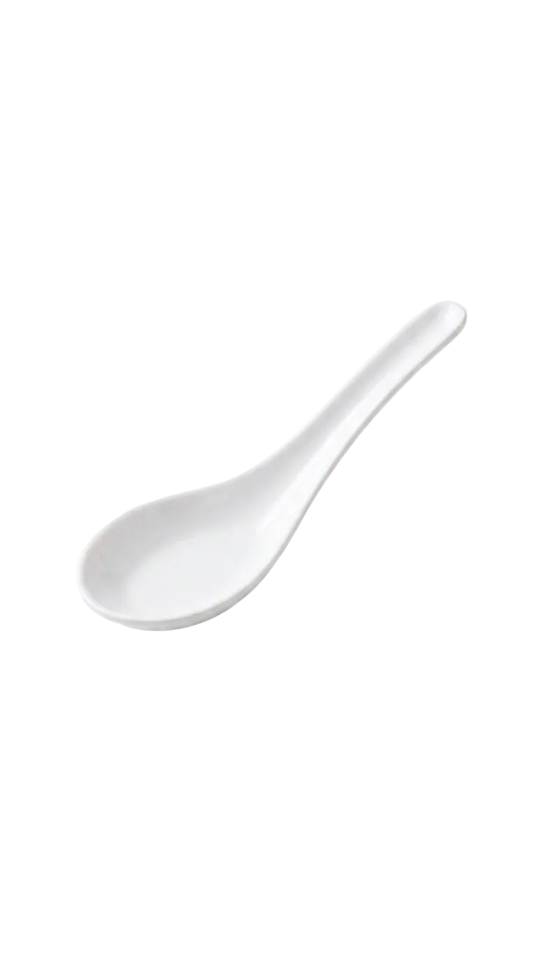 Série de cuillères en mélamine blanche