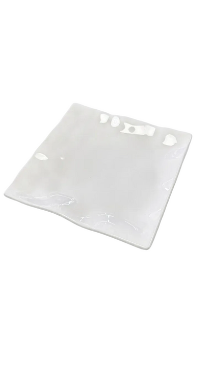 Assiettes carrées en mélamine blanches (P-G)