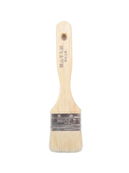 Wood & Wool Bristle 1" - 5" Flat Pastry Brush (WBRP Series)
