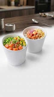 Melamine Angled White Bowl (4.3"/5.1")