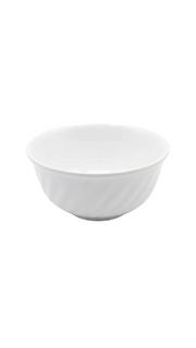 Melamine 4.5" White Round Bowl With Spiral