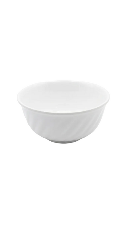 Melamine 4.5" White Round Bowl With Spiral