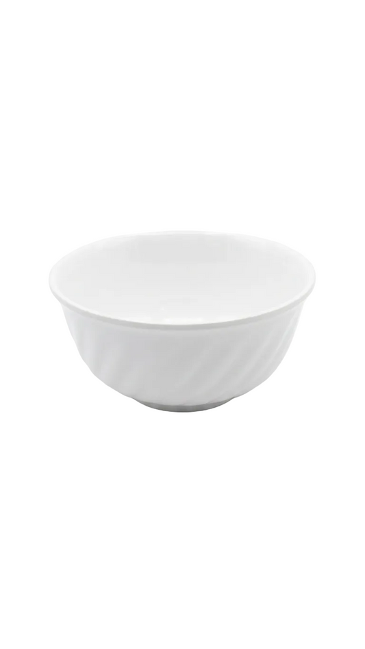 Melamine 4.5" White Round Bowl With Spiral