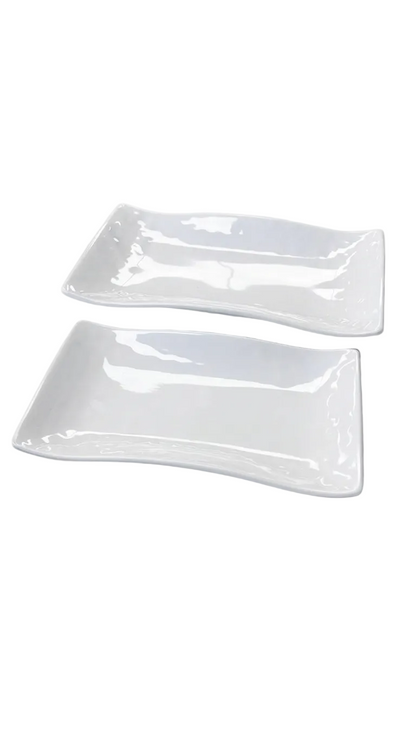 White Rectangular Wave Plate ( 9" / 10" / 12.2")