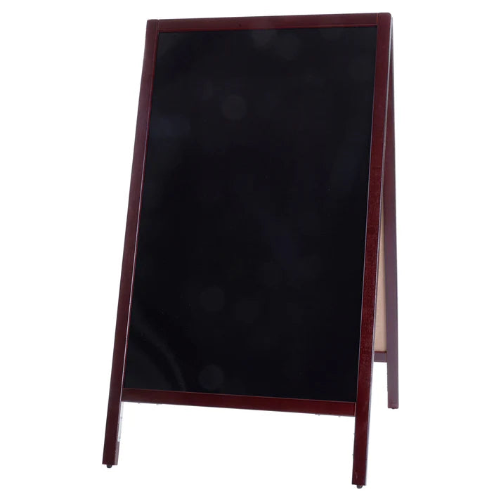 Winco, Dual-Sided Sidewalk A-Frame Marker Board - Mahogany, 25-1/4" X 45"