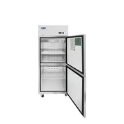 Congélateur vertical Atosa 29'' à montage supérieur, 2 portes divisées (charnière à droite)