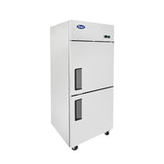Congélateur vertical Atosa 29'' à montage supérieur, 2 portes divisées (charnière à droite)