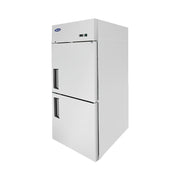 Congélateur vertical Atosa 29'' à montage supérieur, 2 portes divisées (charnière à droite)