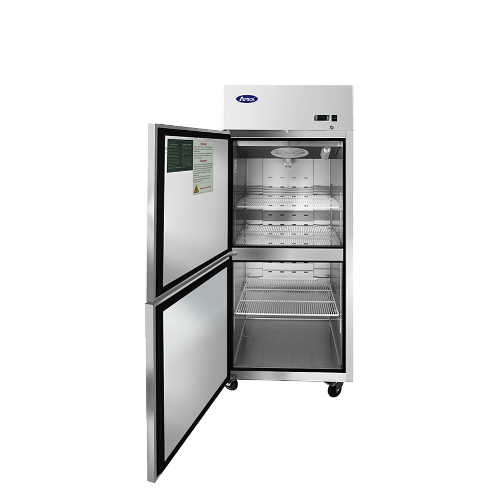 ATOSA 29'' TOP MOUNT 2 DIVIDED DOOR REACH-IN REFRIGERATOR (LEFT HINGED)