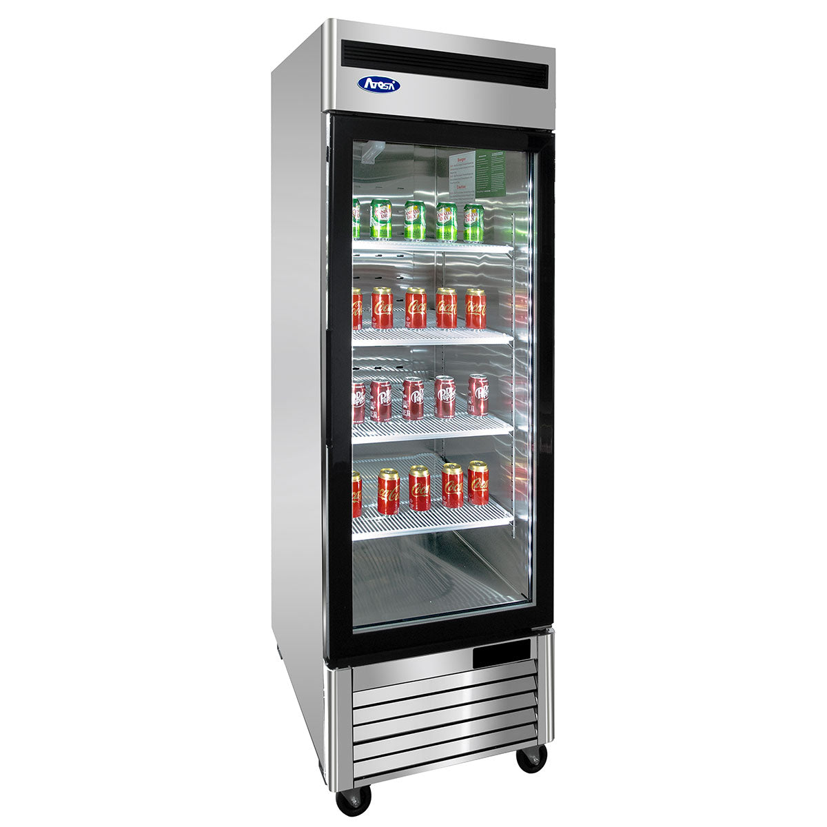 ATOSA 27'' BOTTOM MOUNT 1 GLASS DOOR REACH-IN REFRIGERATOR