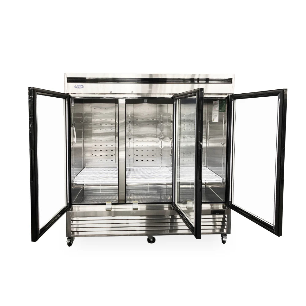 Atosa 82'' Bottom Mount 3 Glass Door Reach-In Refrigerator