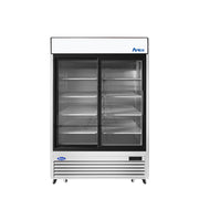 Atosa 55'' Bottom Mount 2 Sliding Glass Door Reach-In Refrigerator