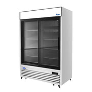 Atosa 55'' Bottom Mount 2 Sliding Glass Door Reach-In Refrigerator