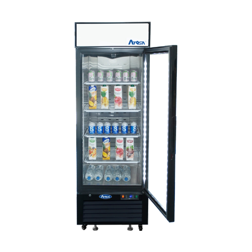 Atosa 27'' Bottom Mount 1 Door Reach-In Black Refrigerator (Right Hinged)