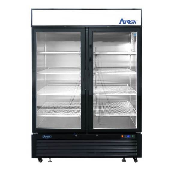 Atosa 54.4英寸底部安装双玻璃门展示冷藏柜