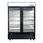 Atosa 54.4英寸底部安装双玻璃门展示冷藏柜