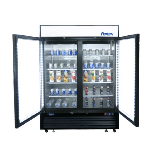 Atosa 54.4'' Bottom Mount 2 Glass Door Merchandiser Cooler