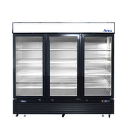 Atosa 82'' Black Bottom Mount 3 Glass Door Reach-In Refrigerator