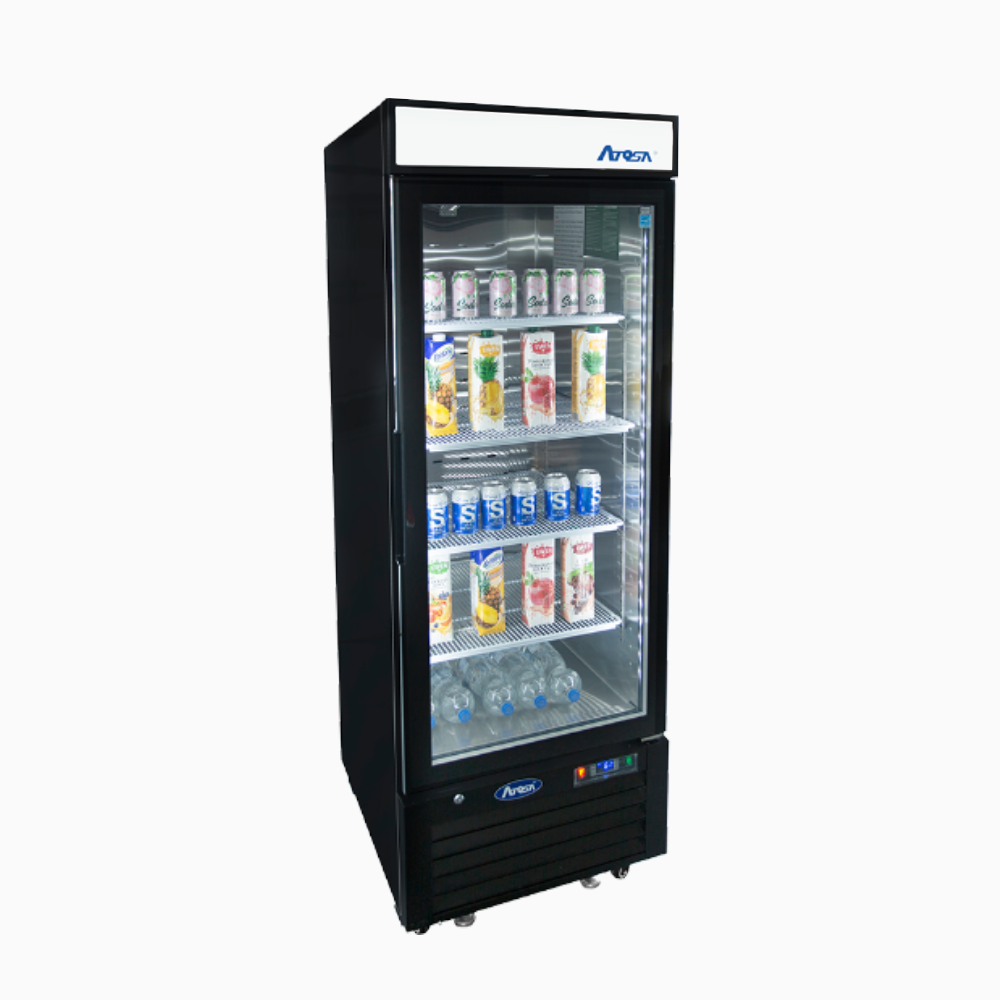 Atosa 25'' Bottom Mount 1 Door Low Height Black Reach-In Refrigerator