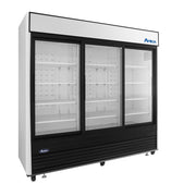 Atosa 82'' Black Bottom Mount 3 Sliding Glass Door Reach-In Refrigerator