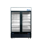 Atosa 40'' Black Bottom Mount Slim 2 Door Reach-In Refrigerator