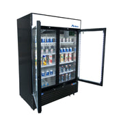 Atosa 40'' Black Bottom Mount Slim 2 Door Reach-In Refrigerator