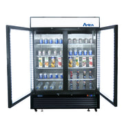 Atosa 40'' Black Bottom Mount Slim 2 Door Reach-In Refrigerator