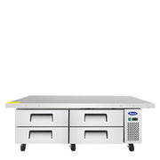 Atosa 76'' Extended Top Refrigerated Chef Base W/ 72'' Cabinet