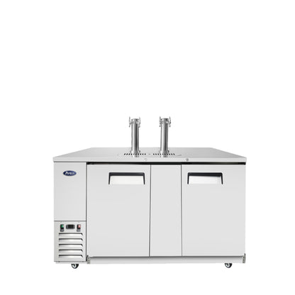 ATOSA 68'' DIRECT DRAW KEG COOLER W/ 2 DUAL TAP TOWERS