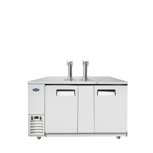 ATOSA 68'' DIRECT DRAW KEG COOLER W/ 2 DUAL TAP TOWERS