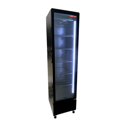 NEW AIR, 17" ALL BLACK GLASS DOOR COOLER