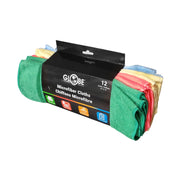 Globe 14" X 14" 240 Gsm Assorted Retail Microfiber Cloths / 12 Pack