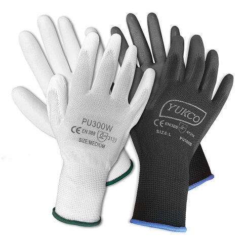 YUKCO, PU 1/2 Coated Nylon Gloves