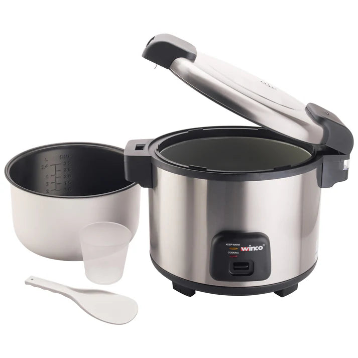 Winco Electric Rice Cooker/Warmer W/Hinged Cover