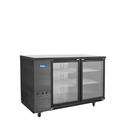 ATOSA 48'' SHALLOW DEPTH BACK BAR COOLER W/ GLASS DOORS (BLACK)