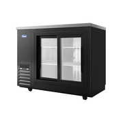 Atosa 48'' Shallow Depth Back Bar Cooler W/ Glass Sliding Doors (Black)
