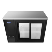 Atosa 48'' Shallow Depth Back Bar Cooler W/ Glass Sliding Doors (Black)