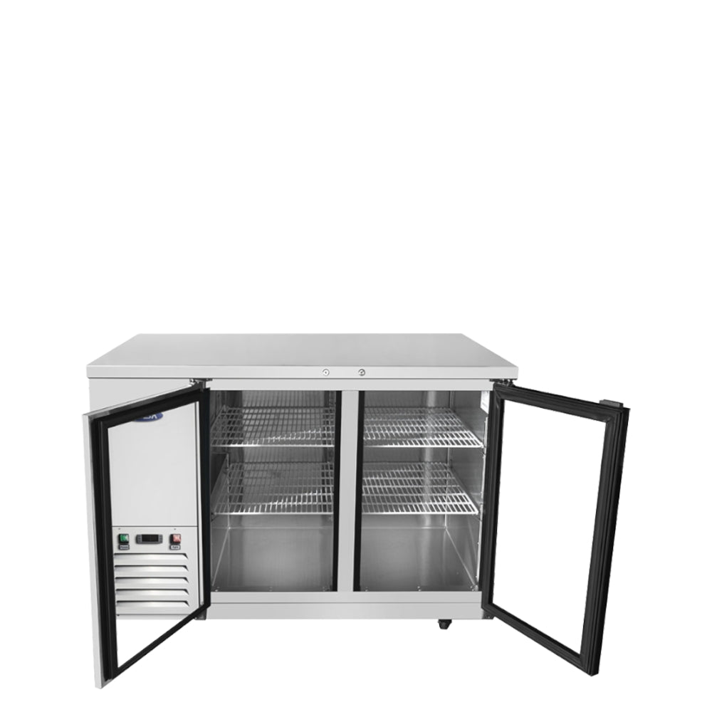 Atosa 59'' Shallow Depth Back Bar Cooler W/ Glass Doors