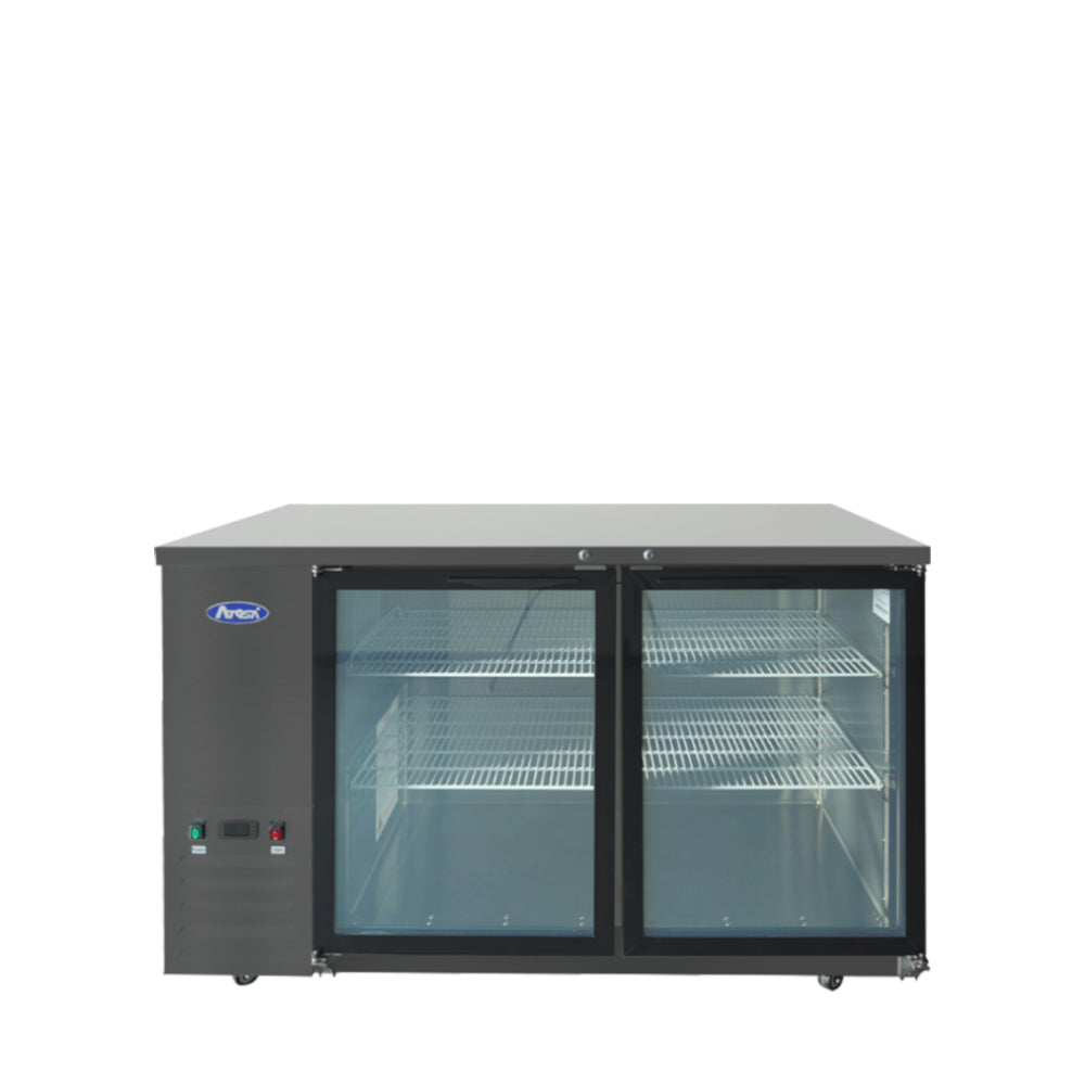 Atosa 59'' Shallow Depth Back Bar Cooler W/ Glass Doors (Black)